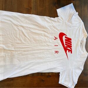 Nike White T-Shirt with Red Swoosh Air Logo